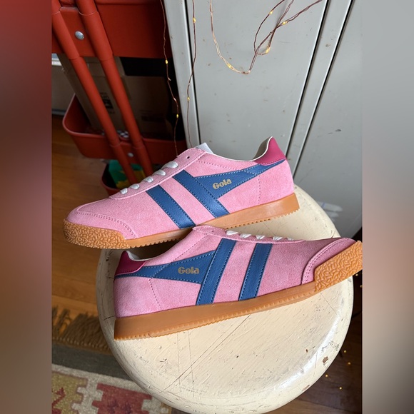 Gola Women's Elan Leather Sneaker Coral Pink/Moonlight/Raspberry - Picture 5 of 15